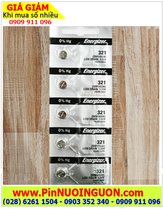 COMBO 01vỉ 5viên Pin Energizer SR616SW-Pin 321 Silver Oxide 1.55V chính hãng |TẠM HẾT HÀNG 